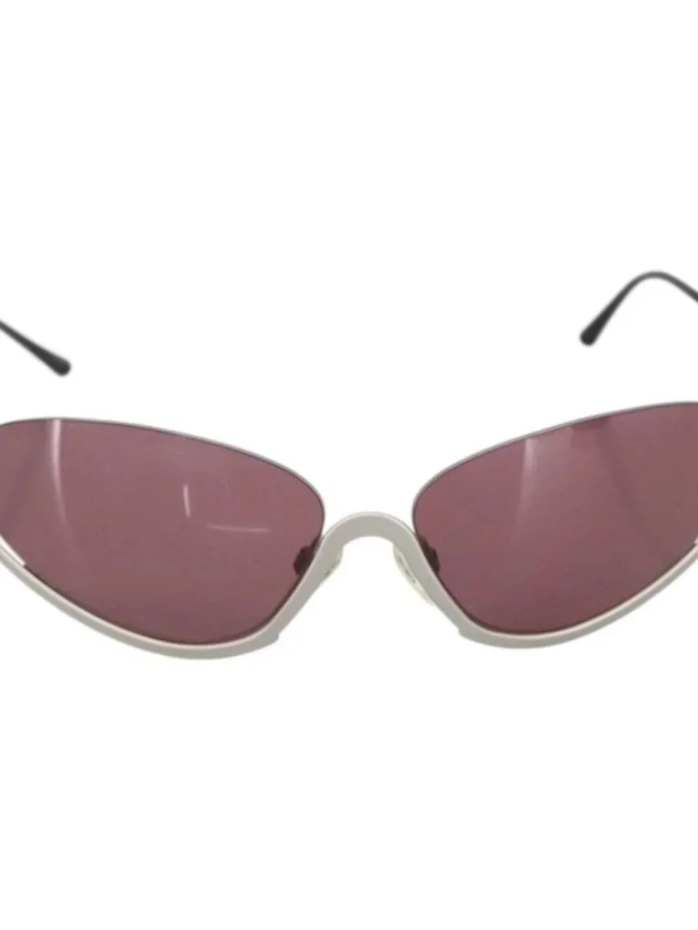 CHANEL COCO Mark Sunglasses metal Silver tone 4004 CC Auth BAZ737